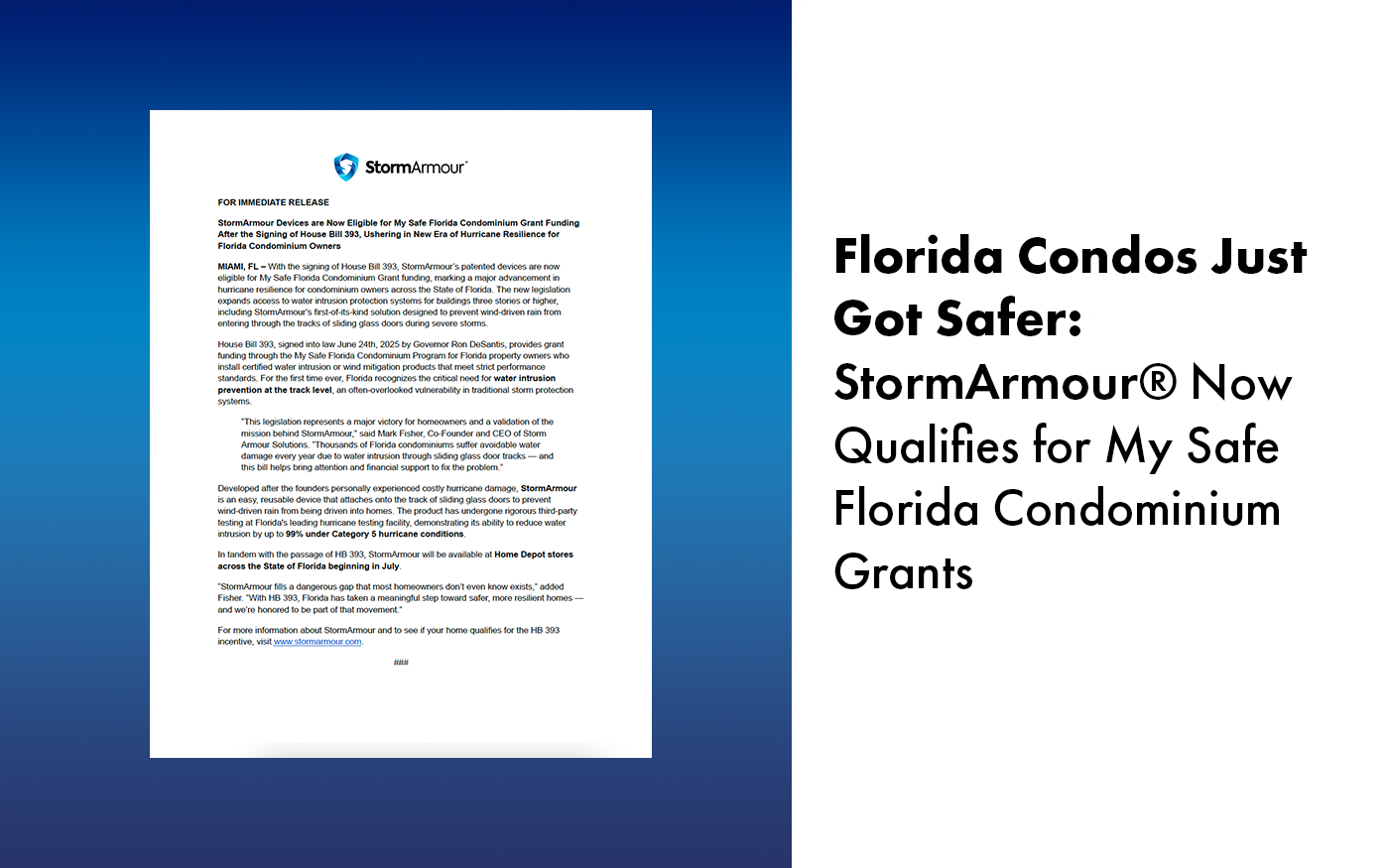 Florida Condos Just Got Safer: StormArmour® Now Qualifies for My Safe Florida Condominium Grants